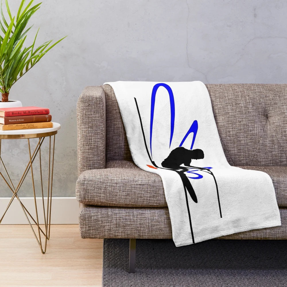 Water ski slalom skier plush blanket
