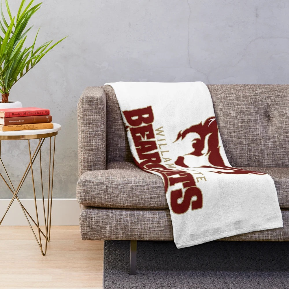 Soft and cozy plush blanket featuring the Willamette University Bearcats logo
