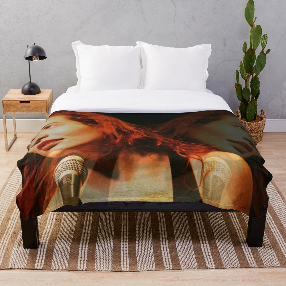 Plush blanket featuring the iconic image of 90s singer-songwriter Tori Amos