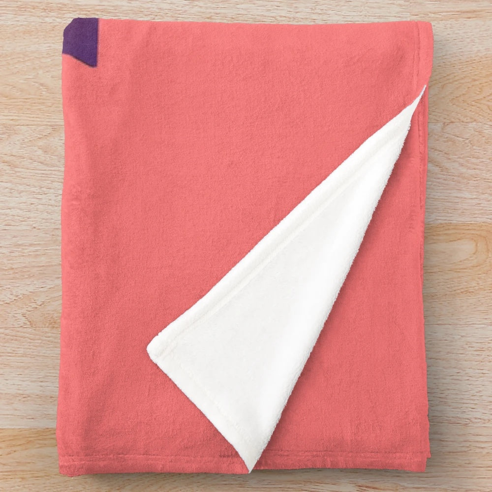 Akagami no Shirayukihime inspired plush blanket with red-haired princess and floral design