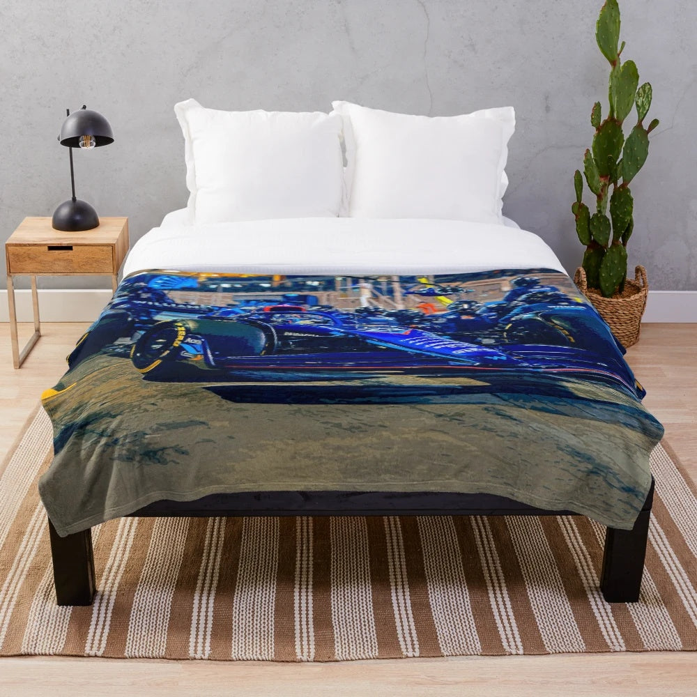 Alexander Albon Plush Blanket with Formula 1 Racing Inspiration