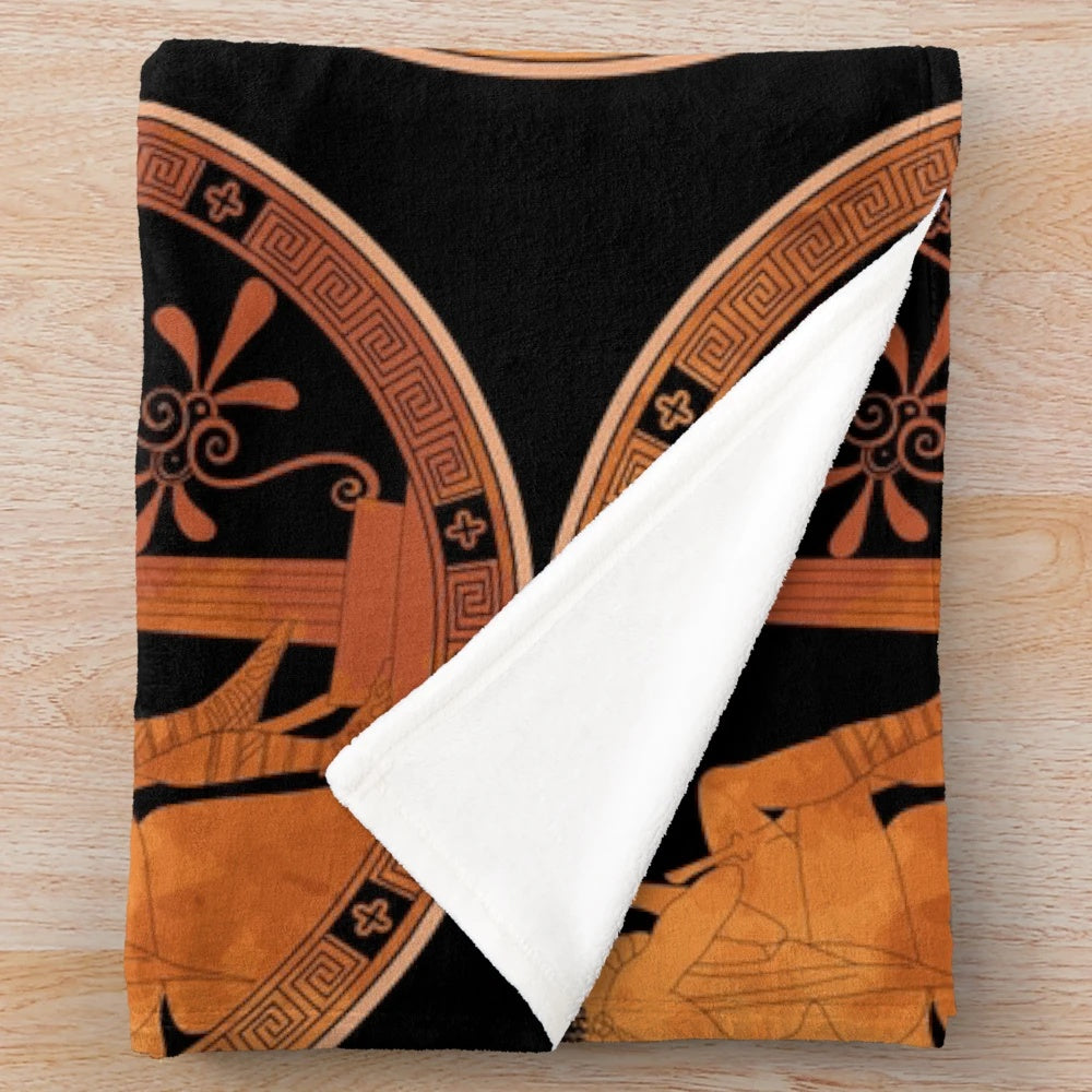 Plush blanket with ancient Greek mythology and art design