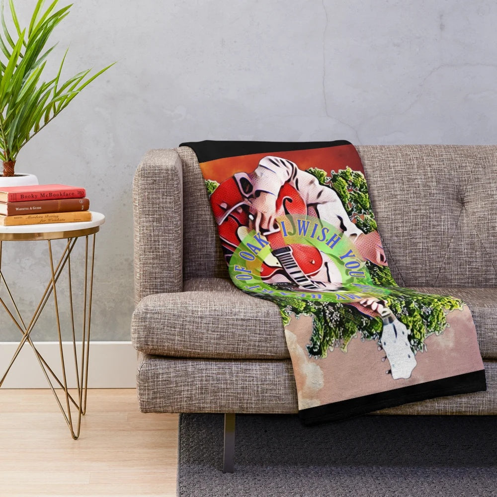 Plush blanket featuring lyrics and artistry inspired by British indie artist Richard Hawley