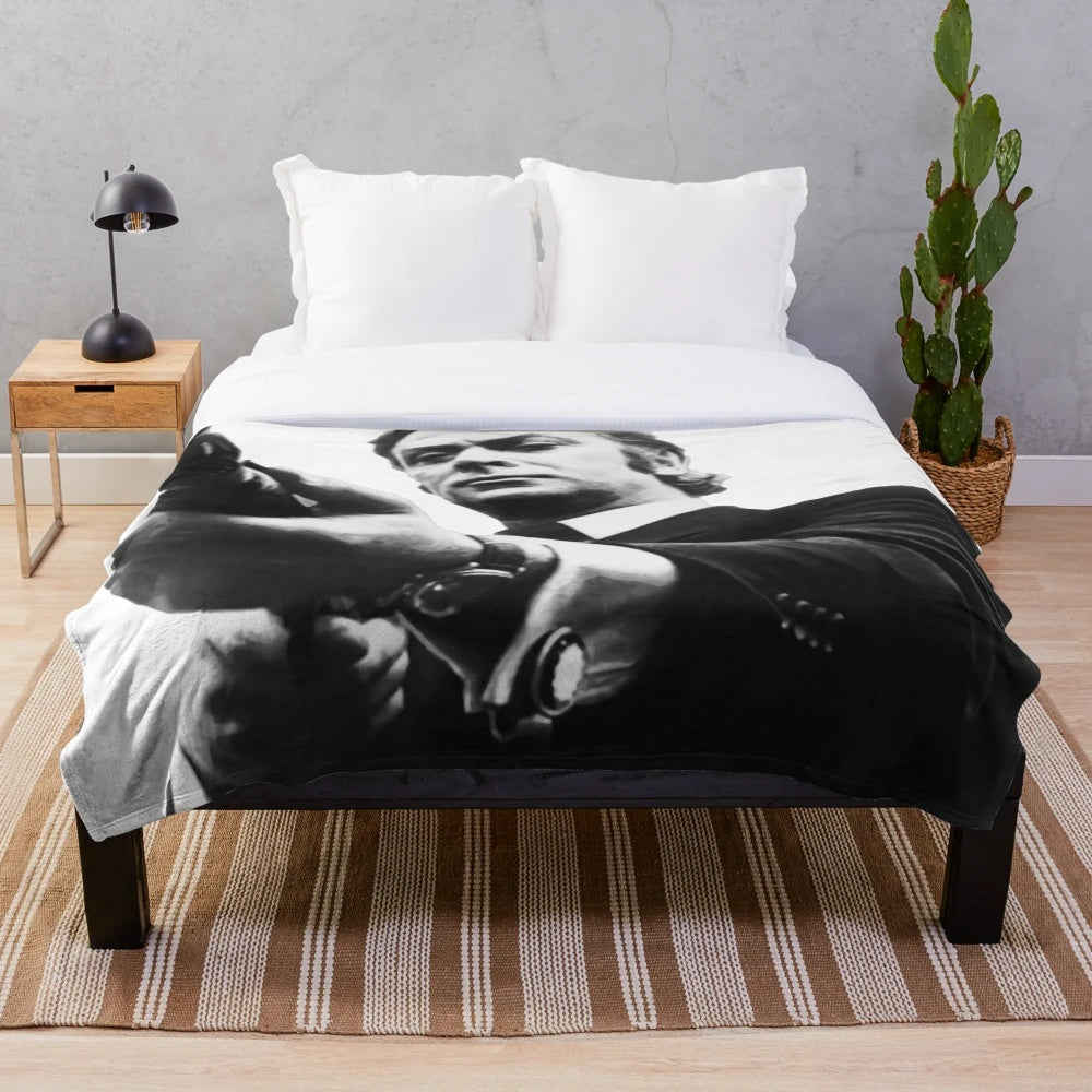 Plush blanket featuring the iconic film "Get Carter" with Michael Caine