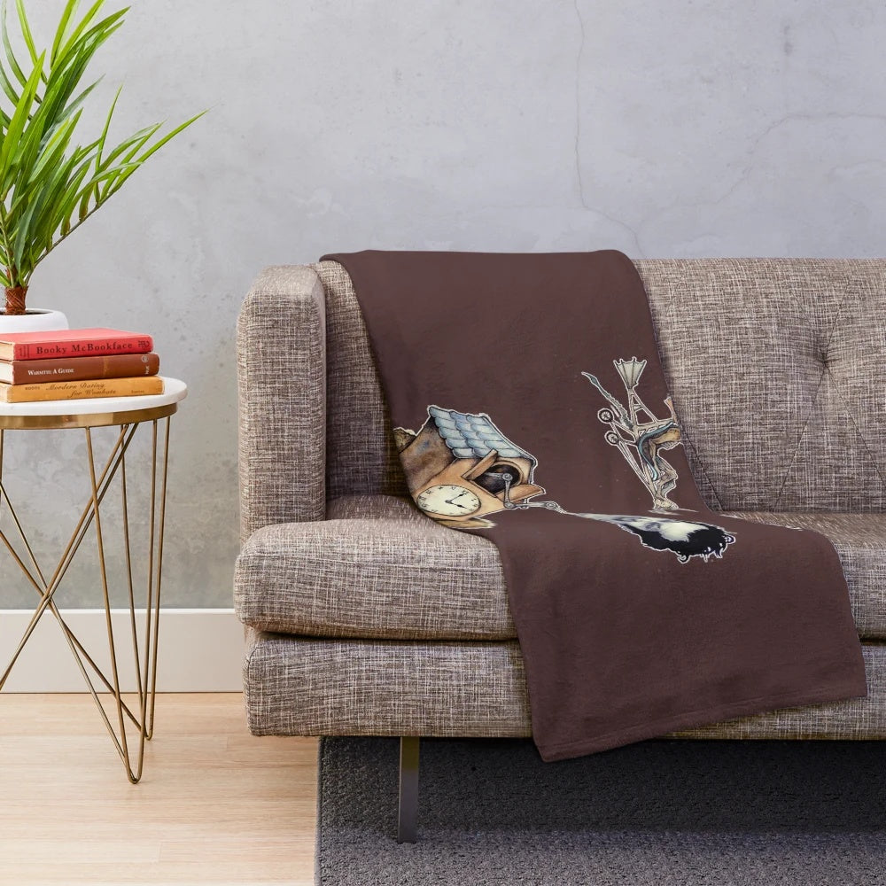 Plush blanket featuring an alien design inspired by the classic film "One Flew Over the Cuckoo's Nest