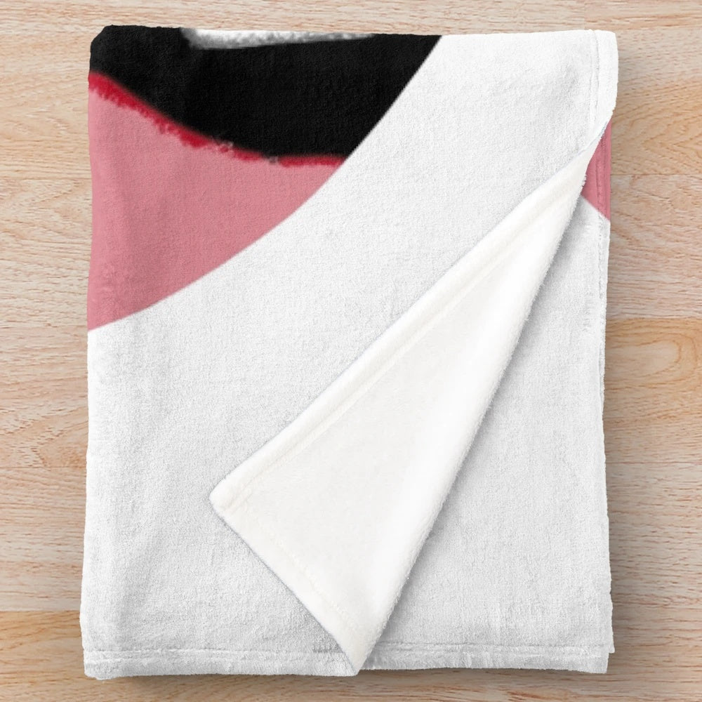 Plush blanket featuring religious and pop art imagery inspired by the Danish cult film "Holy Pusher