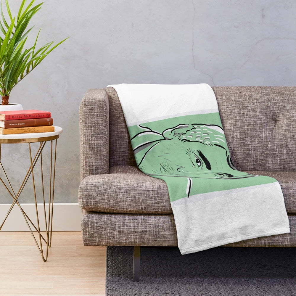 Plush blanket featuring Mohsen Makhmalbaf, renowned world cinema filmmaker