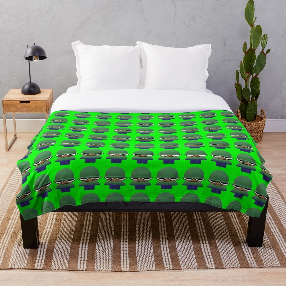 Soft and cozy plush blanket featuring characters from the FNF "Dave and Bambi Golden Apple" mod