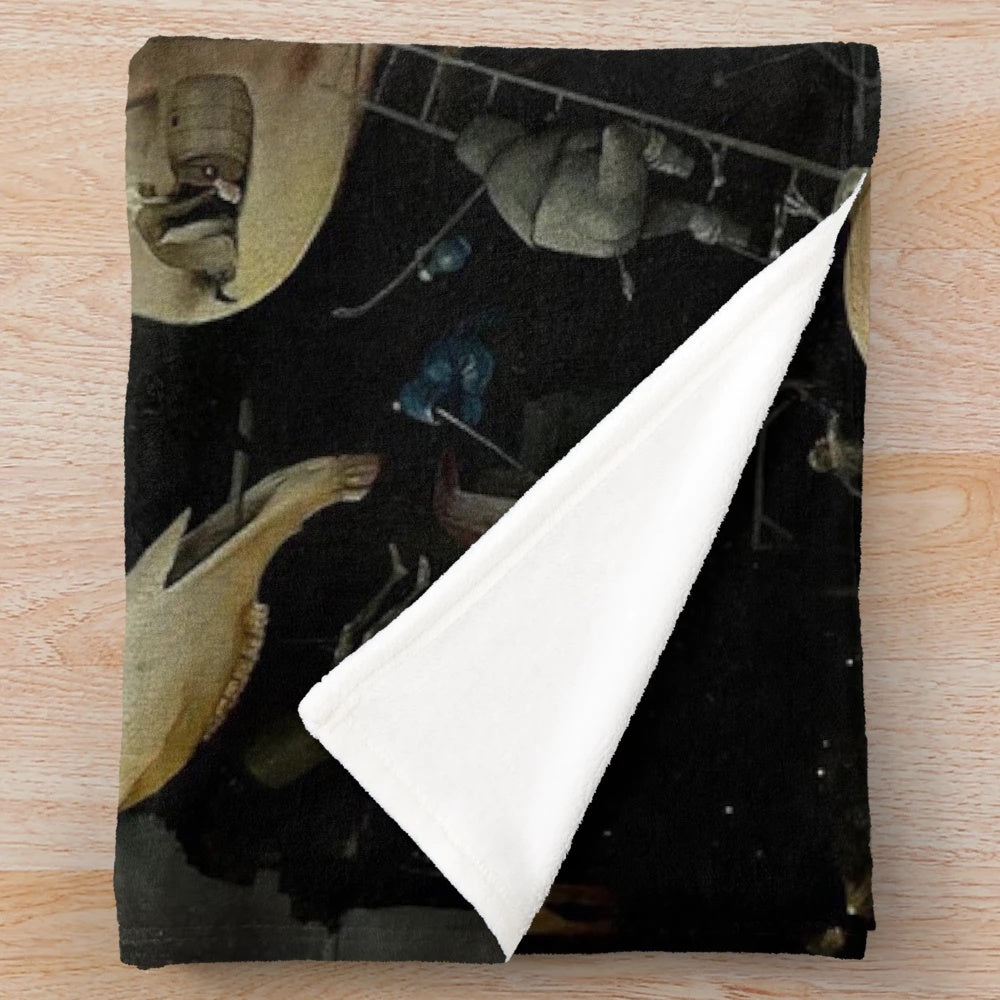 Plush blanket featuring Hieronymus Bosch's iconic Renaissance artwork