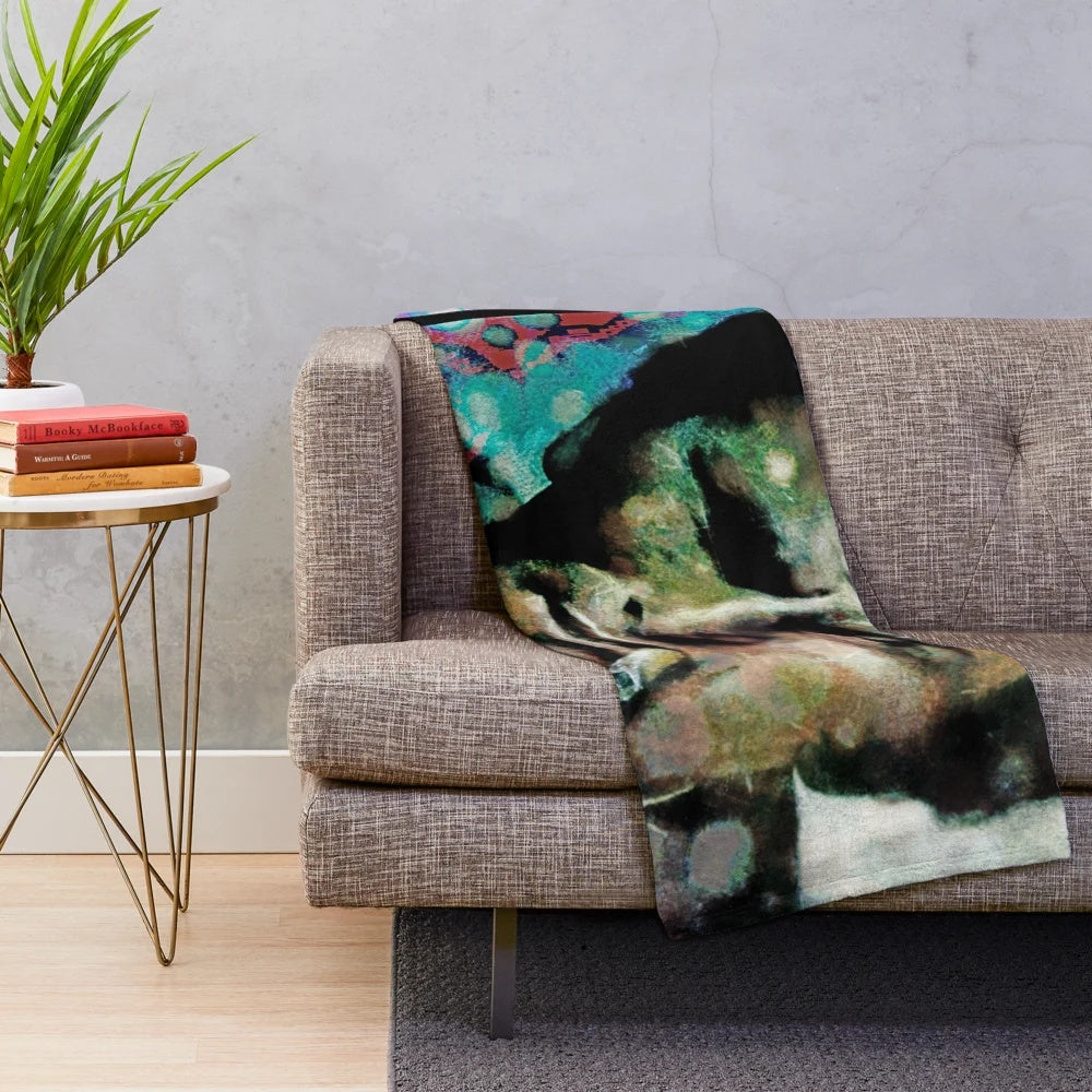 Columbo-inspired plush blanket featuring the legendary TV detective