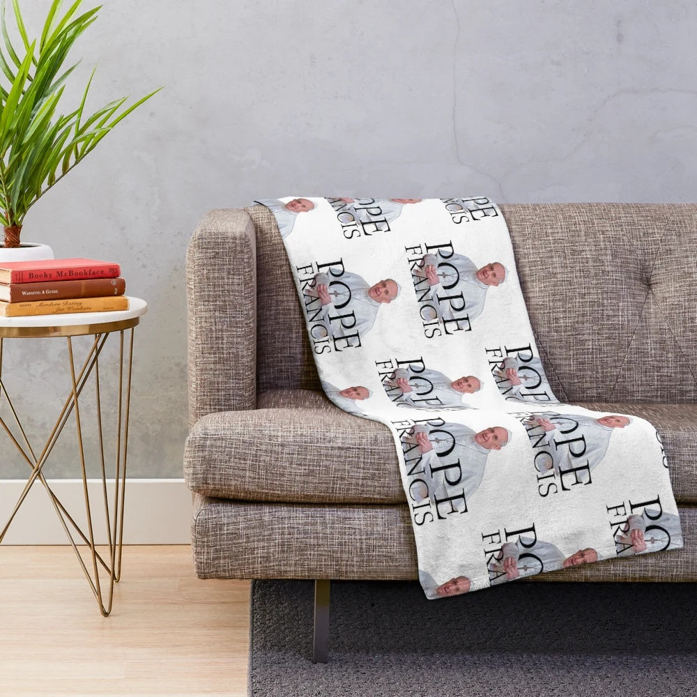 Pope Francis inspired plush blanket