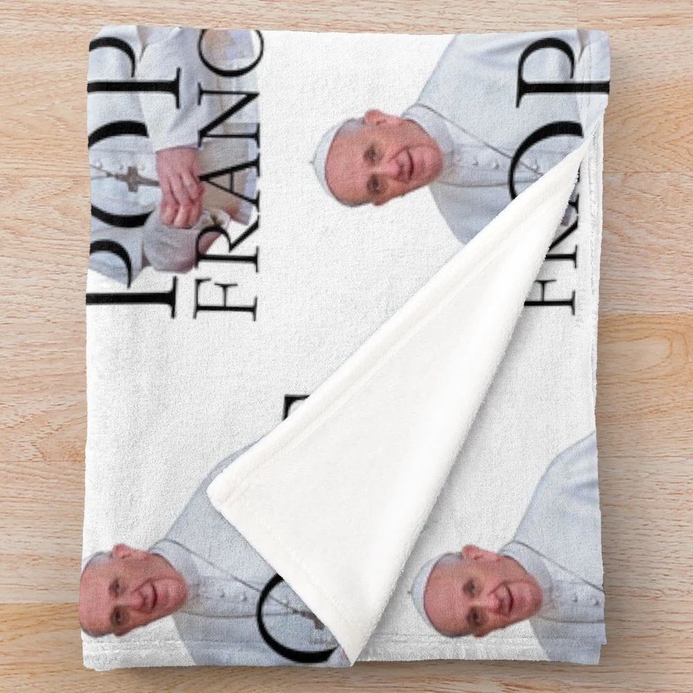 Pope Francis inspired plush blanket