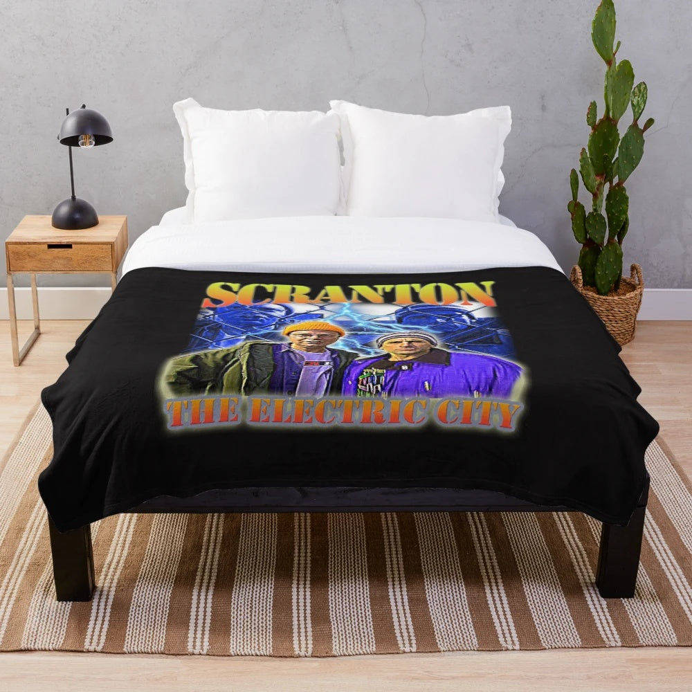 Plush blanket featuring Scranton, The Electric City from the popular TV show The Office