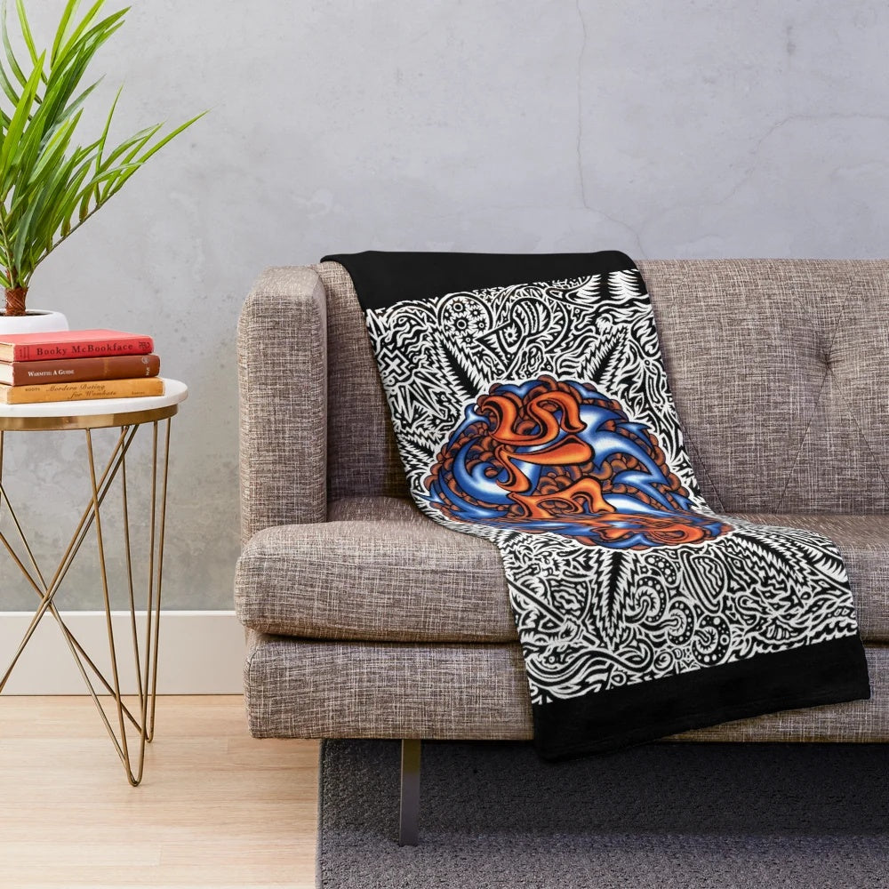 Plush blanket featuring the album cover art of the stoner sludge metal band Dragonaut
