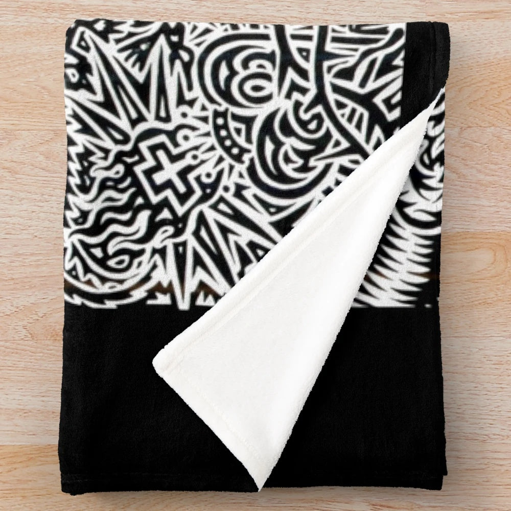Plush blanket featuring the album cover art of the stoner sludge metal band Dragonaut