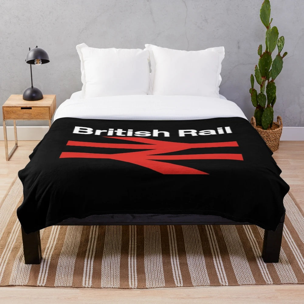 Cozy British Rail-Inspired Plush Blanket