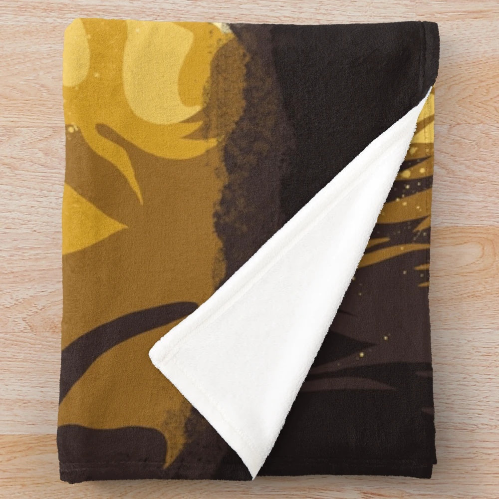 Plush blanket with nature scene and Pride and Prejudice quote