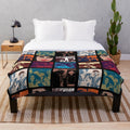 Plush blanket featuring collage of images from the cult classic Rocky Horror Picture Show