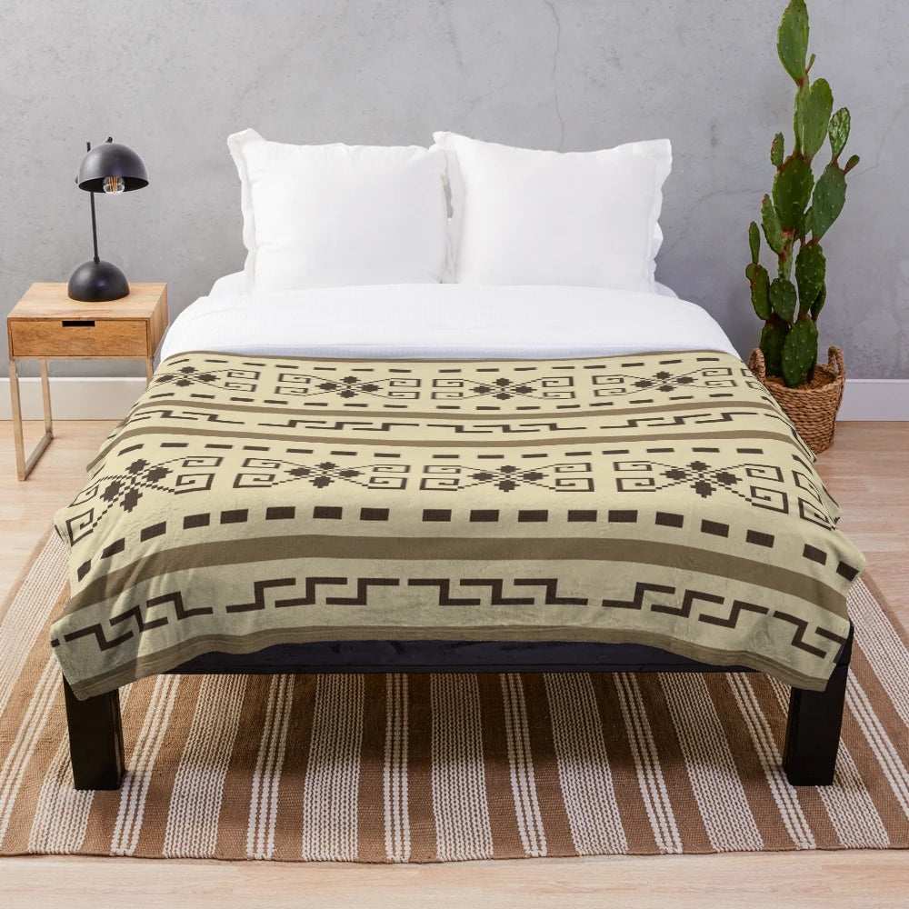 Plush blanket with Big Lebowski cardigan pattern design