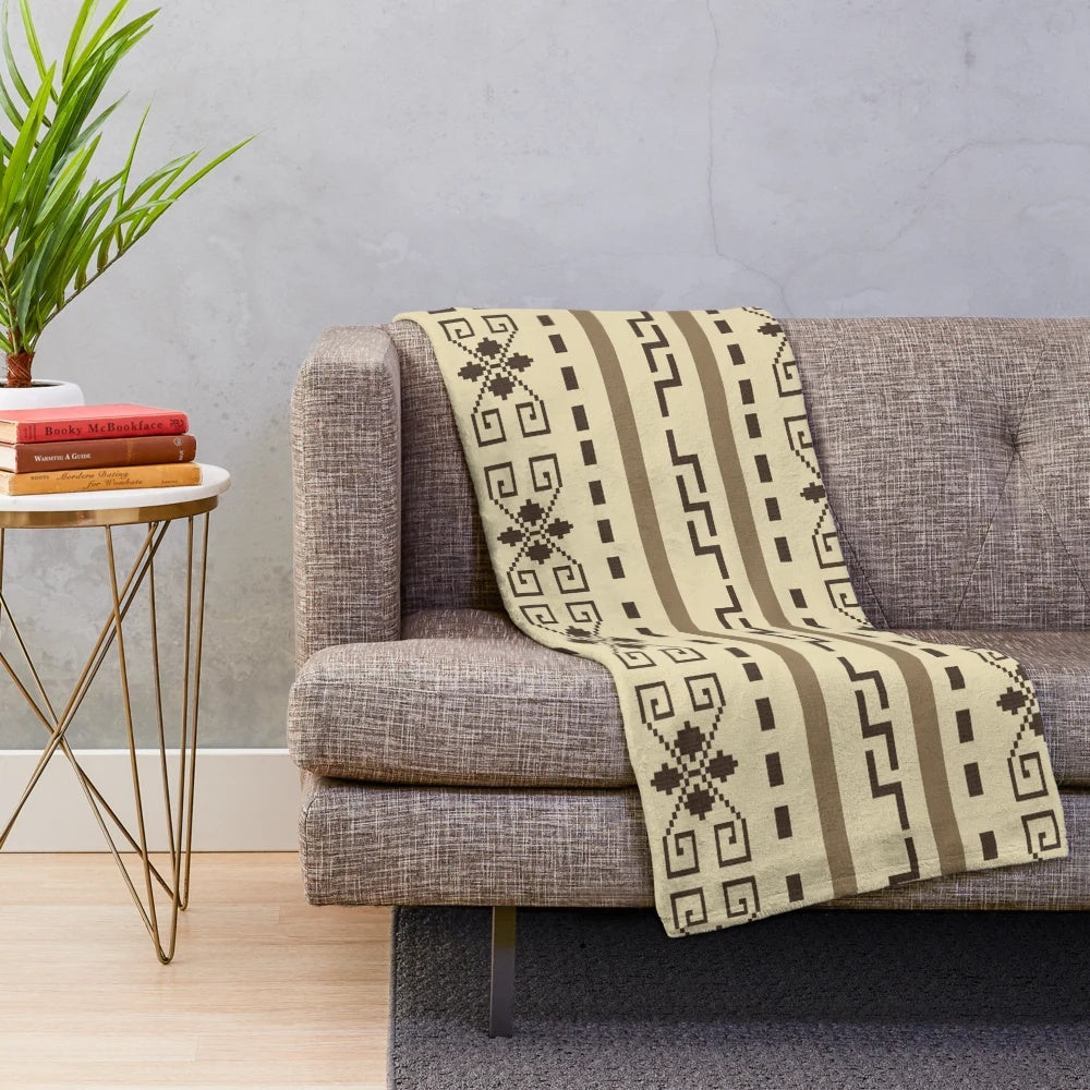 Plush blanket with Big Lebowski cardigan pattern design
