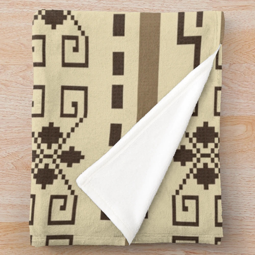Plush blanket with Big Lebowski cardigan pattern design
