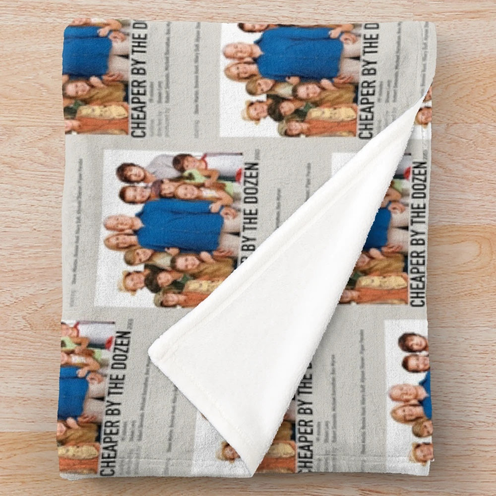 Plush blanket featuring the iconic movie poster for "Cheaper by the Dozen
