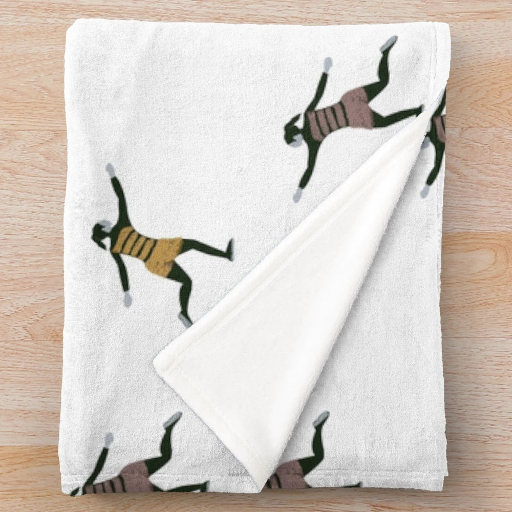 Plush blanket featuring a mime scene from the classic film 'Blow Up