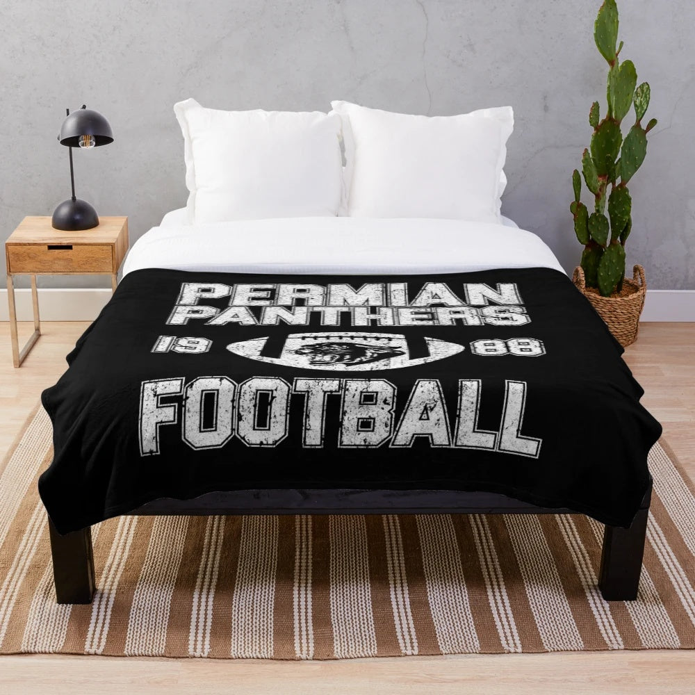 Plush blanket featuring the Permian Panthers from the Friday Night Lights story