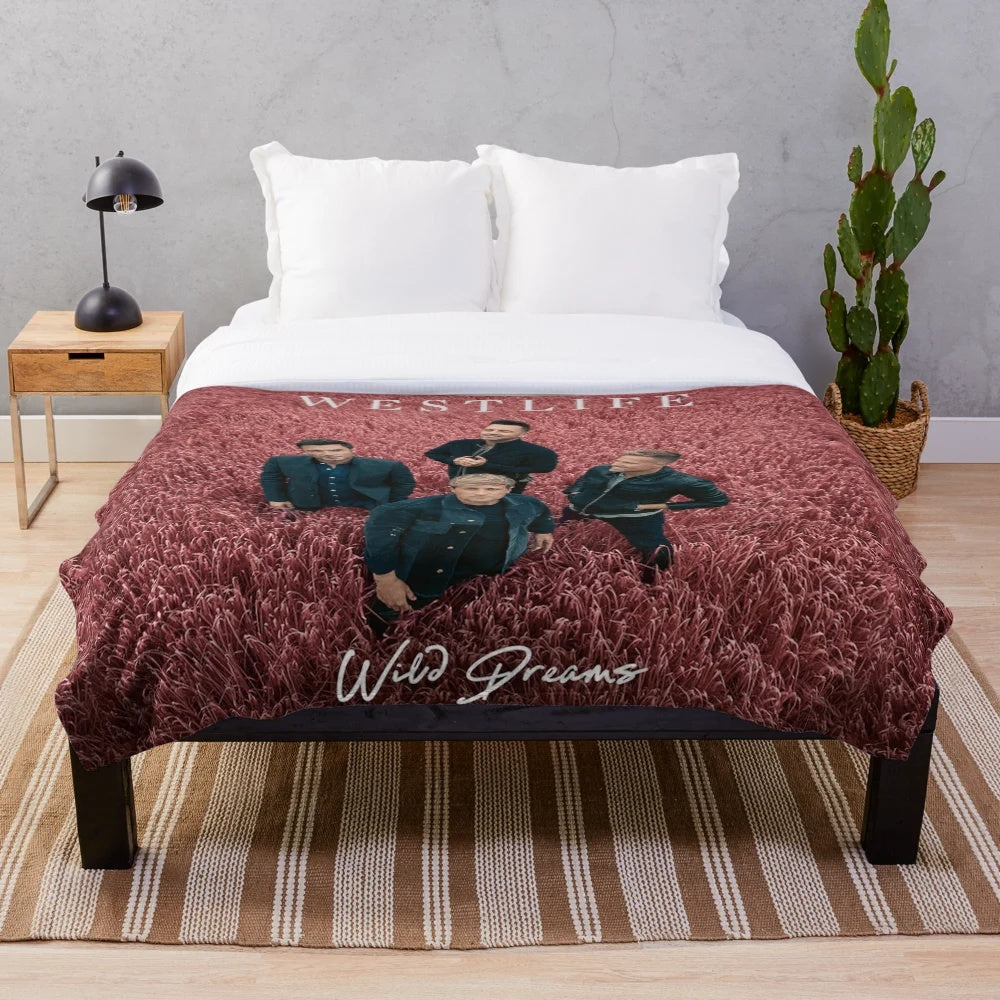 Plush blanket with Westlife-inspired design