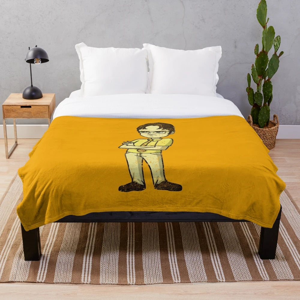 Plush Blanket Featuring Dwight Schrute from The Office