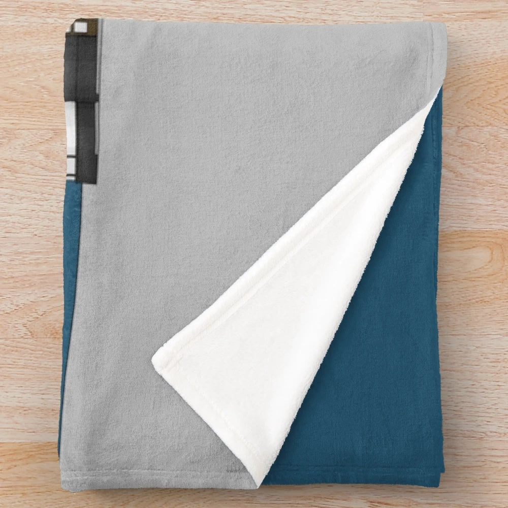 Plush blanket featuring an illustration of the Plaza Cinema in Port Talbot, Wales