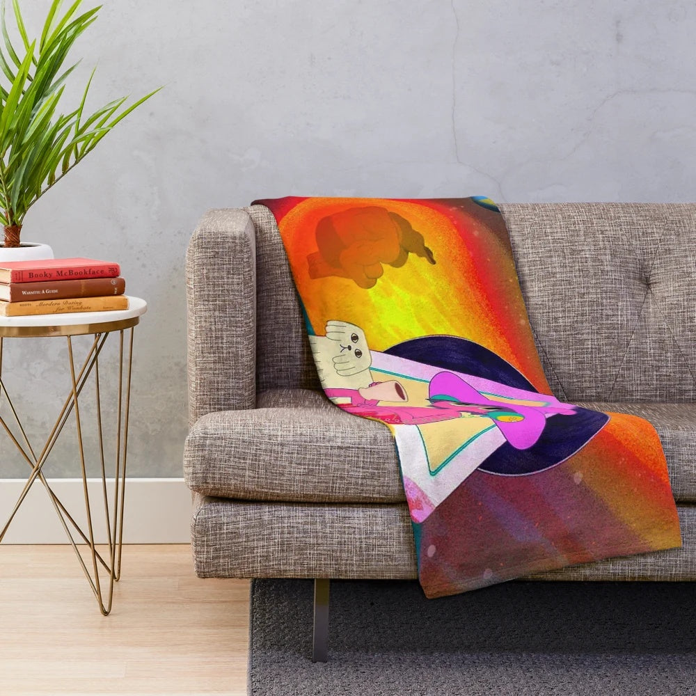 The Midnight Gospel Clancy Plush Blanket featuring abstract, trippy design