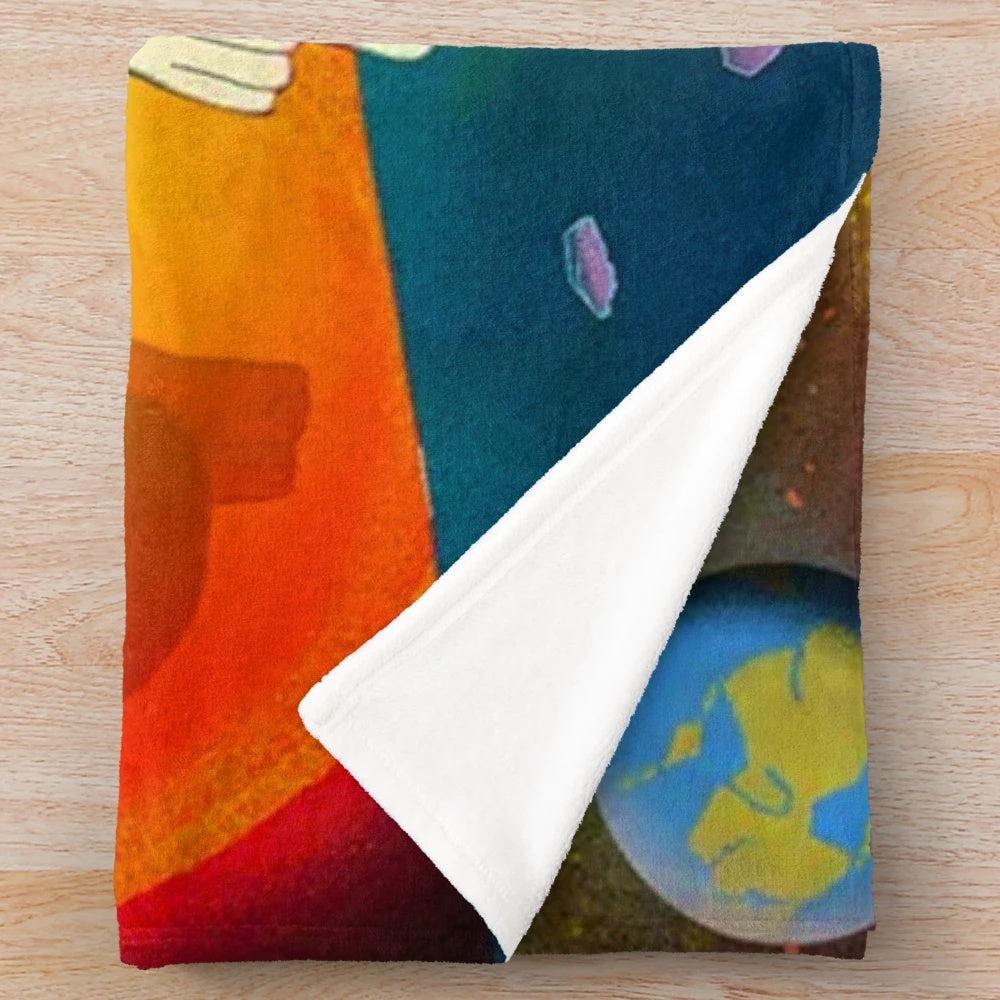 The Midnight Gospel Clancy Plush Blanket featuring abstract, trippy design