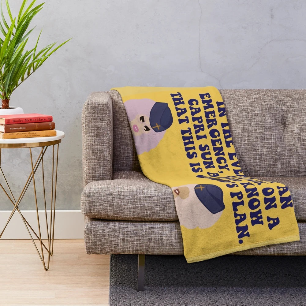 Trixie and Katya inspired plush blanket with Christian Airlines design