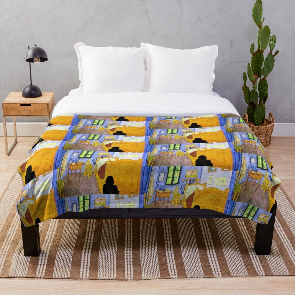 Plush blanket featuring Van Gogh's famous painting of his bedroom in Arles, France