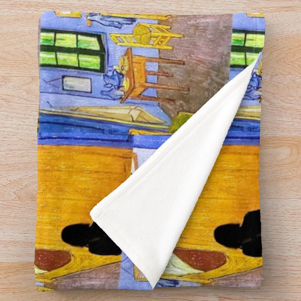 Plush blanket featuring Van Gogh's famous painting of his bedroom in Arles, France