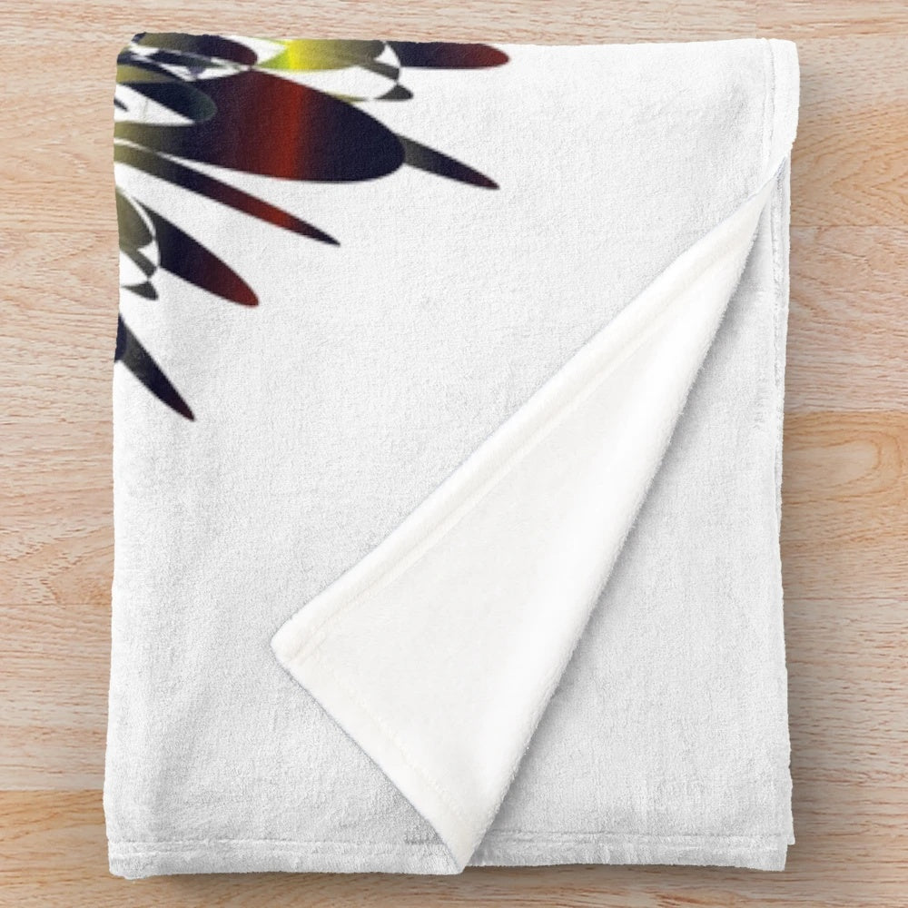 Plush designer blanket with a vibrant, textured pattern