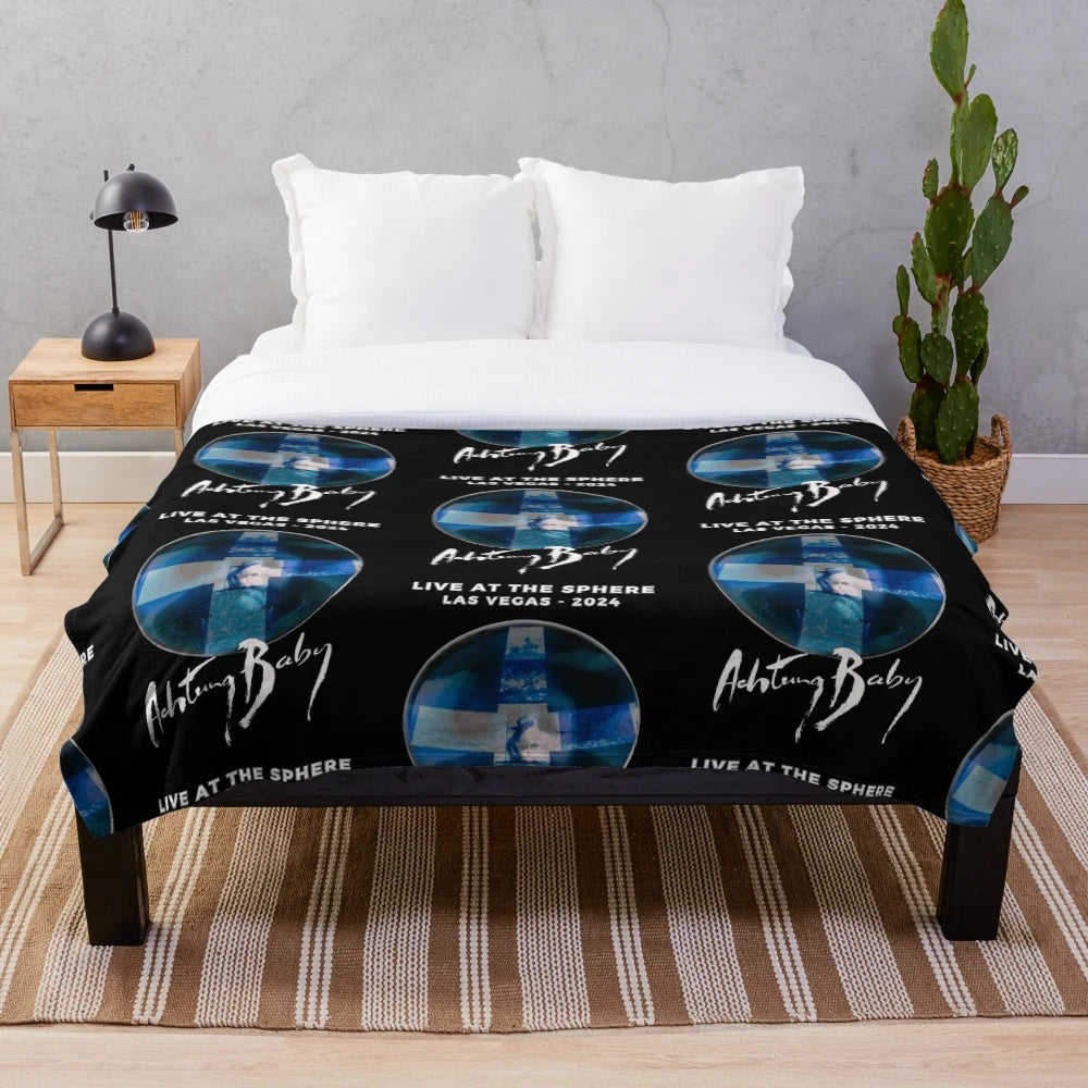 Plush blanket featuring U2 2024 Live Sphere Vegas concert design