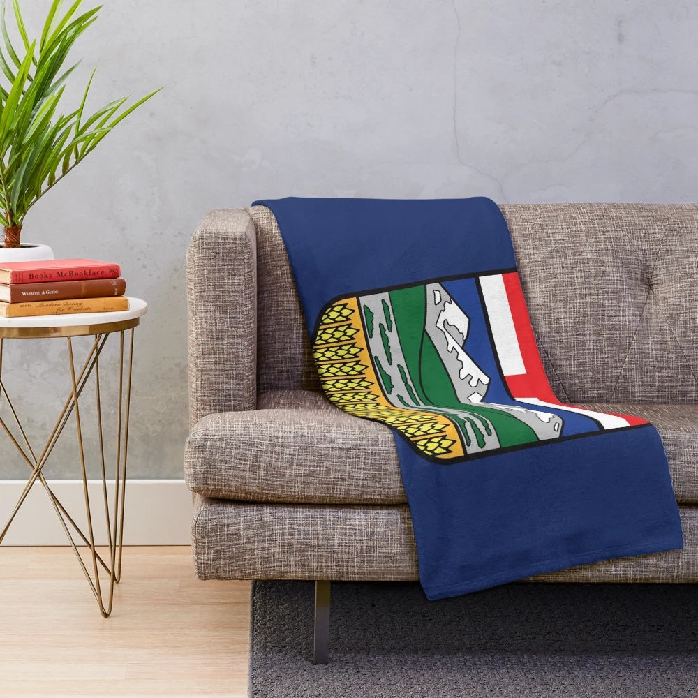 Plush Blanket featuring the Alberta provincial flag design