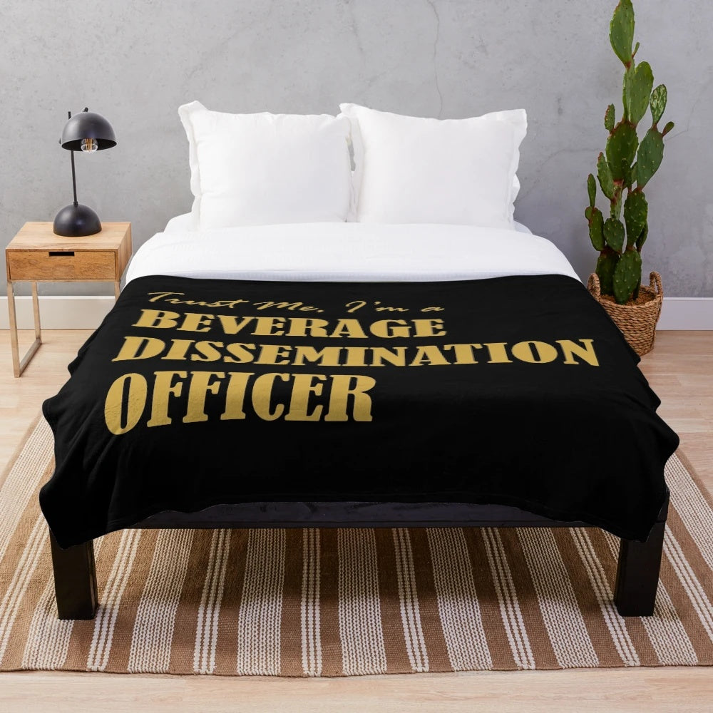Plush blanket with cool bartender profession graphics