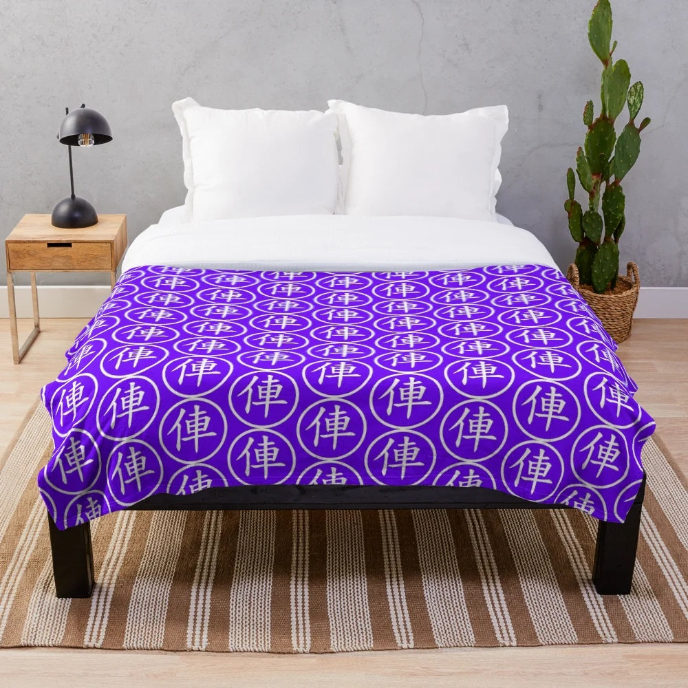 Cozy plush blanket featuring a Chinese chess-inspired military print design