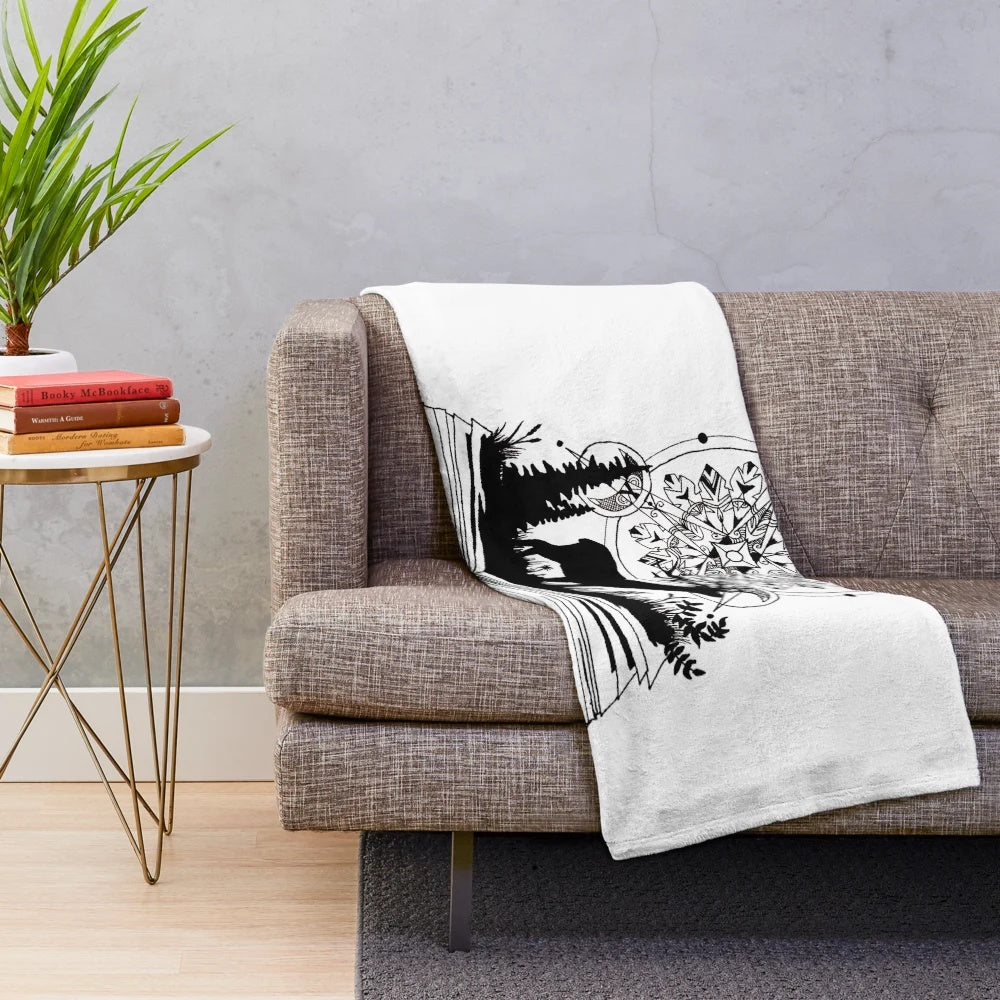 Plush blanket featuring a watercolor deer quote design inspired by the Throne of Glass book series