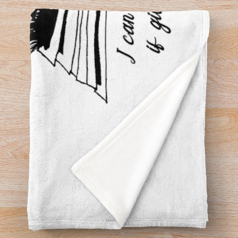 Plush blanket featuring a watercolor deer quote design inspired by the Throne of Glass book series