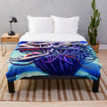 Plush blanket featuring a digital painting of a mysterious deep ocean creature