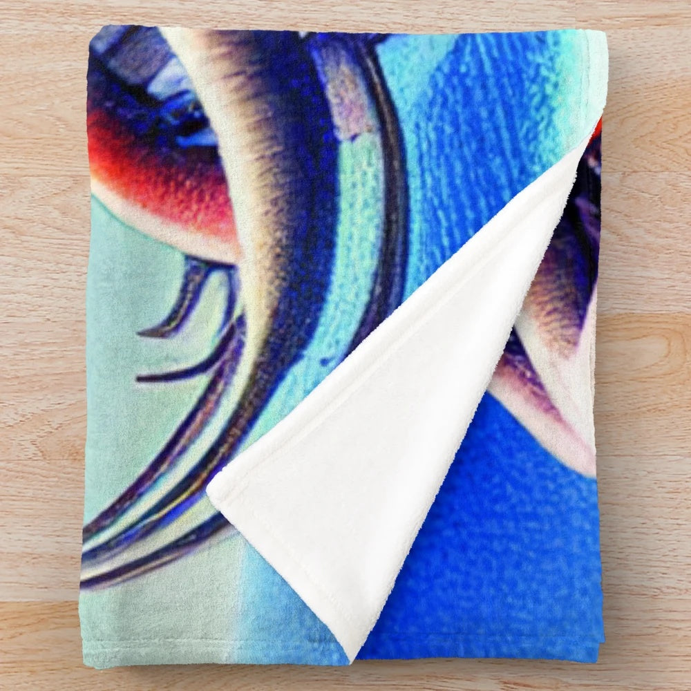 Plush blanket featuring a digital painting of a mysterious deep ocean creature