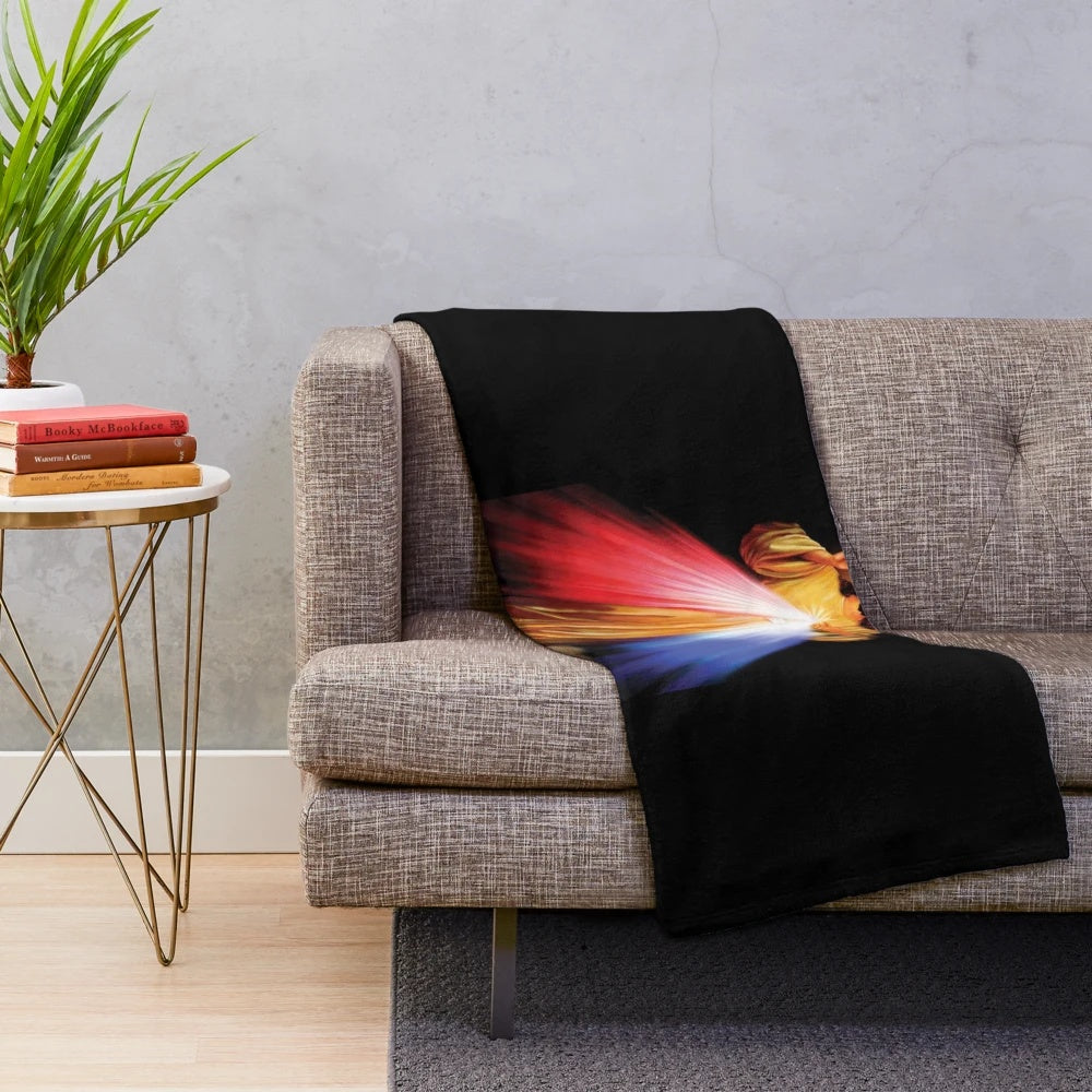 Plush blanket with divine mercy, jesus, and saint faustina imagery