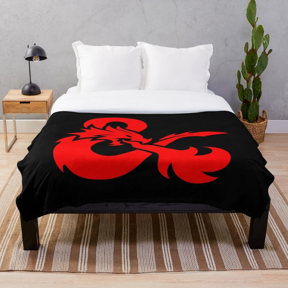 Dungeons & Dragons logo plush blanket