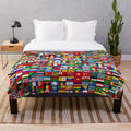 Plush blanket featuring flags of the world for a cozy, global-inspired home decor
