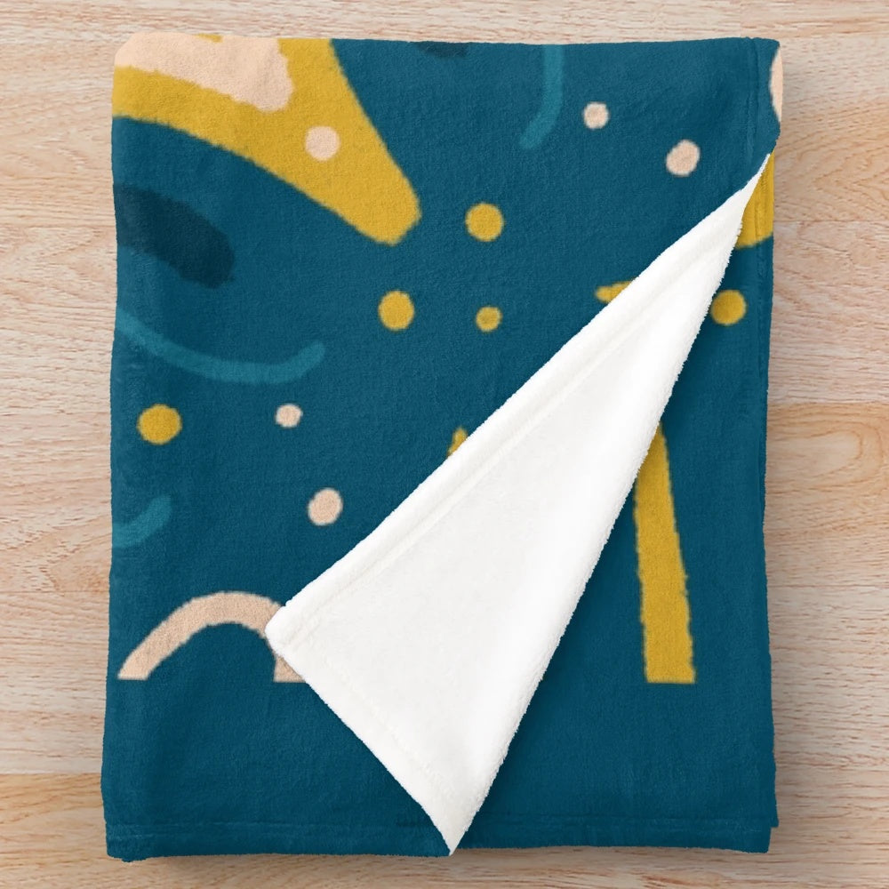 Plush blanket with 'God Willed It' Arabic calligraphy design
