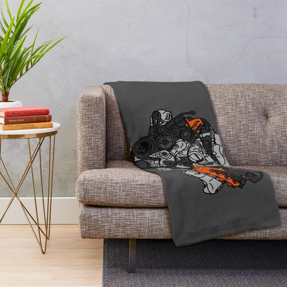 Hellcat engine plush blanket for dodge challenger fans